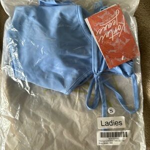 Kortni Jeane Tied-up swimsuit top - Blue Skies - Small